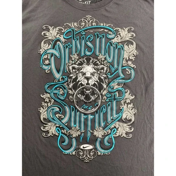 Nike Lebron James Orbis Non Sufficit Lion Tee Shirt Size 3XL Gray - Picture 2 of 11